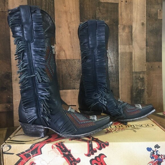 Old Gringo Tribu 13” YL265-2 Blue Snip Toe Cowboy Boots Womens 7 B - Picture 5 of 12